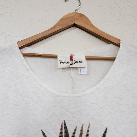 Boho Jane Blouse Womens Size Small Hi- Low Long Sleeve Don't Mess With My Tribe - Picture 6 of 10